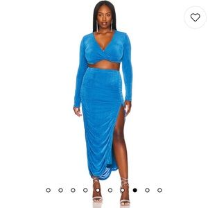 Remi X Revolve blue 2pc skirt set NWT size 2XL